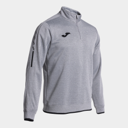 SUDADERA OLIMPIADA GRIS MELANGE NEGRO