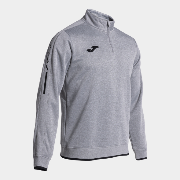 SUDADERA OLIMPIADA GRIS MELANGE NEGRO