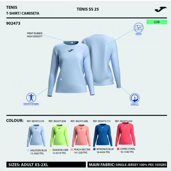 CAMISETA MANGA LARGA CHALLENGE AZUL