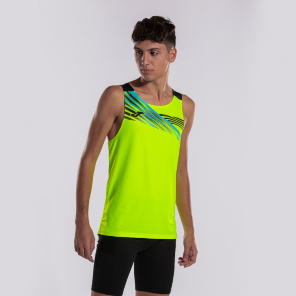 CAMISETA SIN MANGAS ELITE X AMARILLO FLÚOR NEGRO