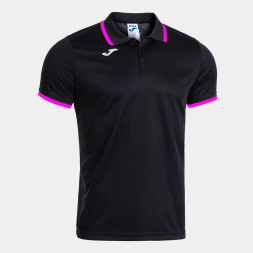 POLO MANGA CORTA COMBI PREMIUM NEGRO ROSA FLUOR