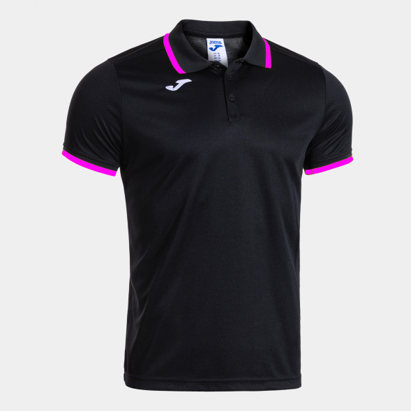 POLO MANGA CORTA COMBI PREMIUM NEGRO ROSA FLUOR