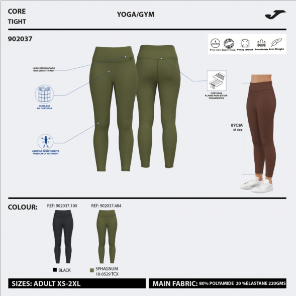 MALLAS LARGAS INDOOR GYM NEGRO