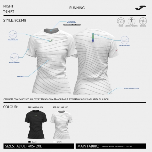 CAMISETA MANGA CORTA R-NIGHT  NEGRO