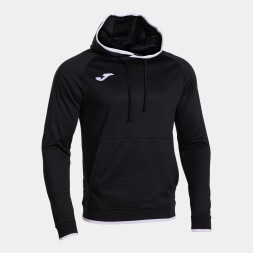SUDADERA CON CAPUCHA COMBI PREMIUM NEGRO BLANCO