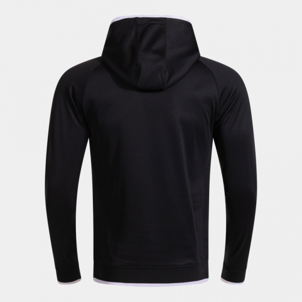 SUDADERA CON CAPUCHA COMBI PREMIUM NEGRO BLANCO