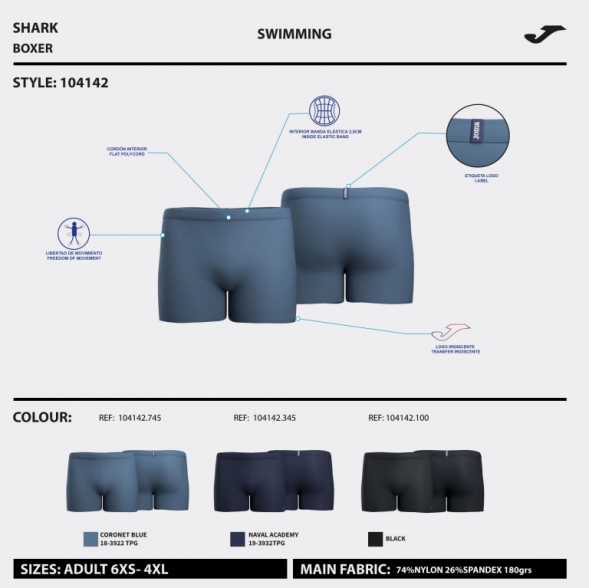 BOXER DE BAÑO SHARK NEGRO