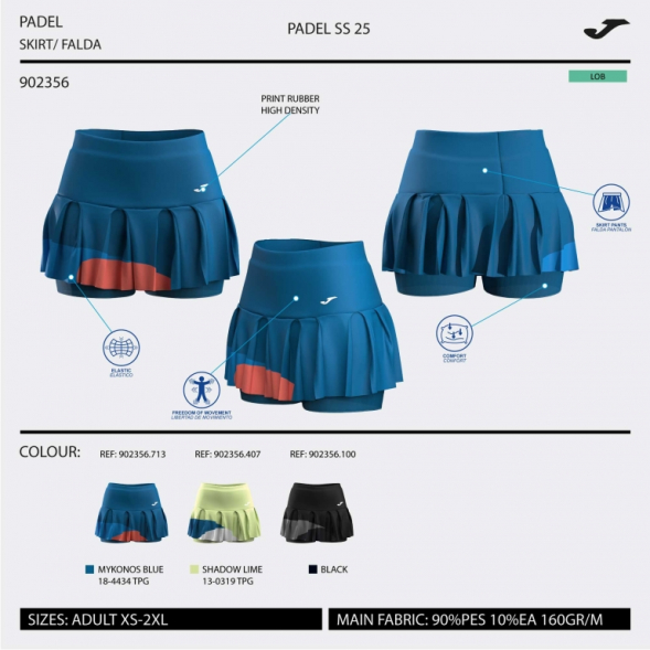 FALDA TORNEO NEGRO ANTRACITA