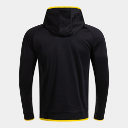 SUDADERA CON CAPUCHA COMBI PREMIUM NEGRO AMARILLO