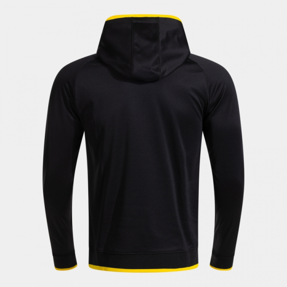 SUDADERA CON CAPUCHA COMBI PREMIUM NEGRO AMARILLO