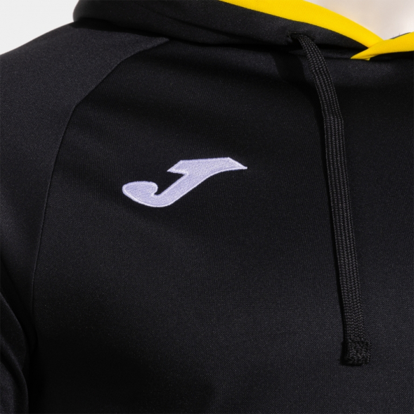 SUDADERA CON CAPUCHA COMBI PREMIUM NEGRO AMARILLO