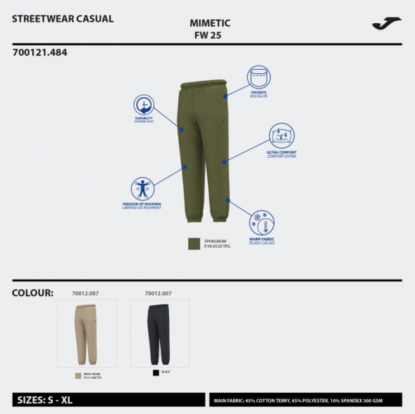 PANTALÓN LARGO MIMETIC NEGRO