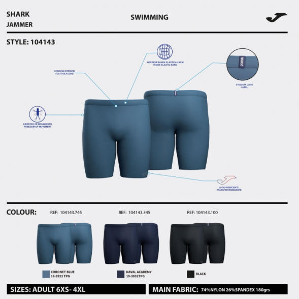 BERMUDA DE BAÑO SHARK MARINO