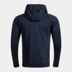 SUDADERA CON CAPUCHA COMBI PREMIUM MARINO BLANCO