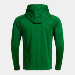 SUDADERA CON CAPUCHA COMBI PREMIUM VERDE BLANCO