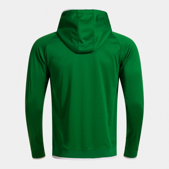 SUDADERA CON CAPUCHA COMBI PREMIUM VERDE BLANCO