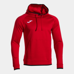 SUDADERA CON CAPUCHA COMBI PREMIUM ROJO NEGRO