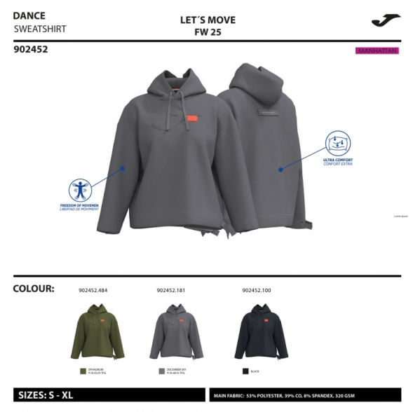 SUDADERA CON CAPUCHA STEP NEGRO