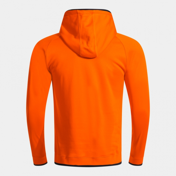 SUDADERA CON CAPUCHA COMBI PREMIUM NARANJA NEGRO