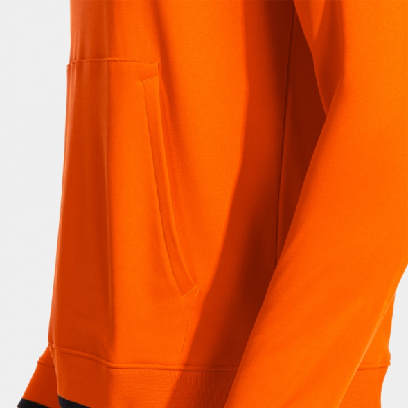 SUDADERA CON CAPUCHA COMBI PREMIUM NARANJA NEGRO