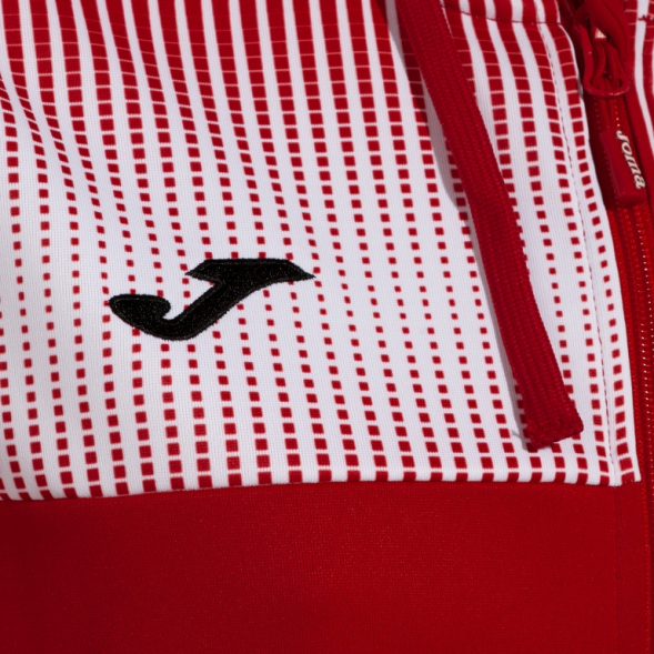 CHAQUETA CON CAPUCHA ECO SUPERNOVA ROJO BLANCO