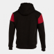 SUDADERA CON CAPUCHA CREW V NEGRO ROJO
