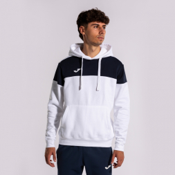 SUDADERA CON CAPUCHA CREW V BLANCO MARINO
