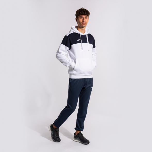 SUDADERA CON CAPUCHA CREW V BLANCO MARINO