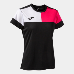 CAMISETA MANGA CORTA CREW V NEGRO ROSA