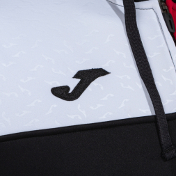 CHAQUETA CON CAPUCHA CREW V NEGRO ROJO