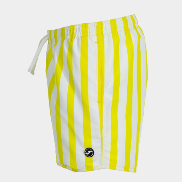 BERMUDA DE BAÑO PARTY AMARILLO BLANCO