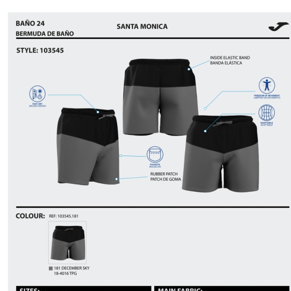 BERMUDA DE BAÑO SANTA MONICA TURQUESA