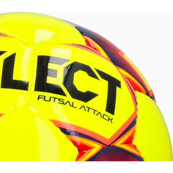 Мяч футзал. SELECT Futsal Attack V24, 3883446563, р.4, 32п, ПУ, руч.сш, желто-красный