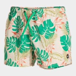 BERMUDA DE BAÑO SANTA MÓNICA BEIGE VERDE