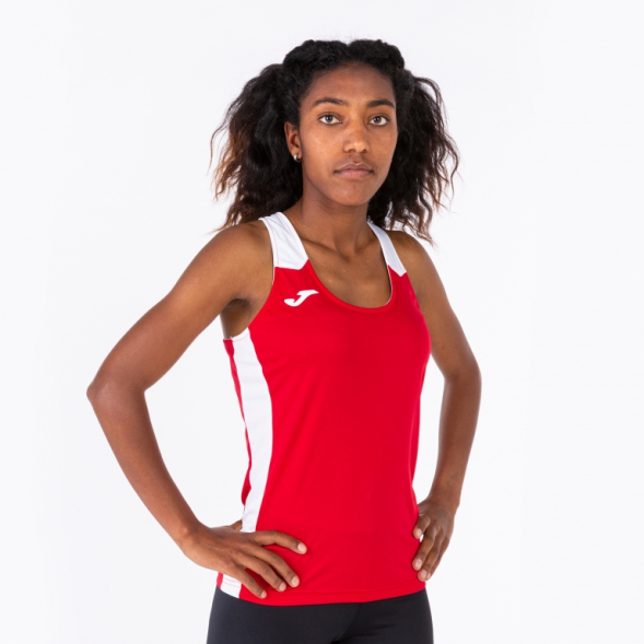 Майка на бретельках RECORD II Красный-белый