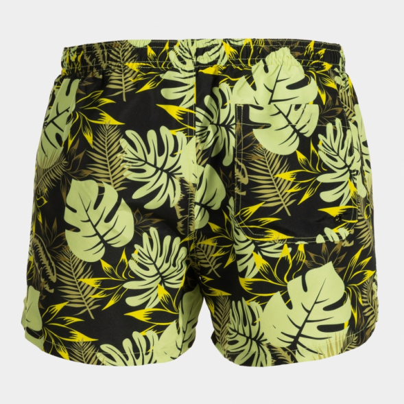 BERMUDA DE BAÑO SANTA MÓNICA LIMA NEGRO