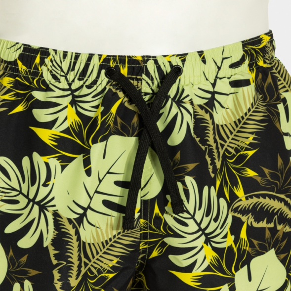 BERMUDA DE BAÑO SANTA MÓNICA LIMA NEGRO